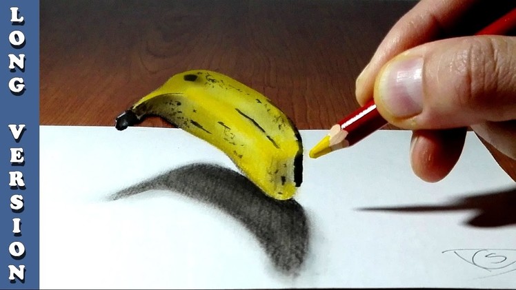 Banana 3D Trick Art on Paper long version