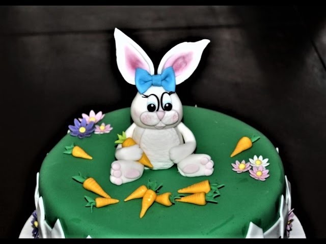 Cake decorating tutorials - how to make a fondant Easter bunny figurine - Sugarella Sweets