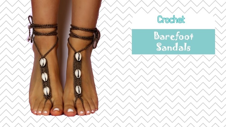 Coffee Bean Shell Barefoot Sandals - Crochet pattern tutorial with written instructions!