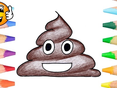 Coloring Pages for Kids Poop Emoji | Coloring Book Videos | Bibabibo