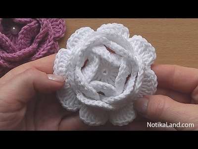 Crochet Flower Rose VERY EASY Tutorial #2