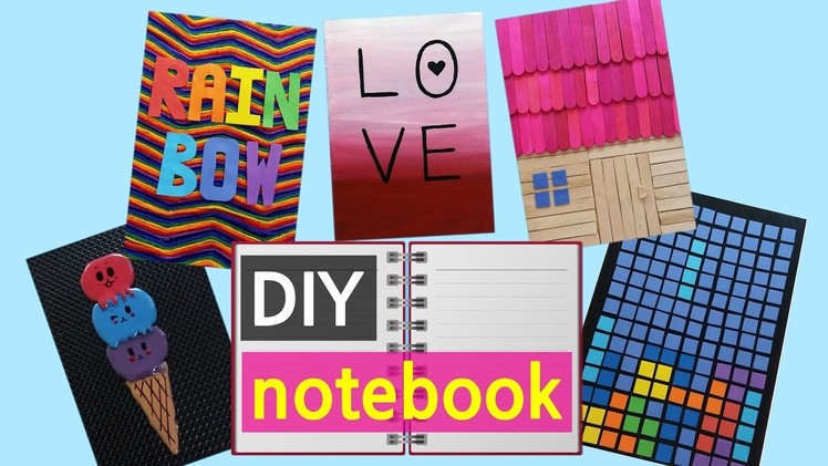DIY 5 Notebook Covers - How to Decorate Notebook Covers (Notebook Cover Ideas)