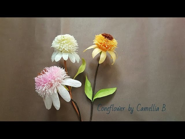 DIY craft tutorials- How to make Coneflower by crepe paper