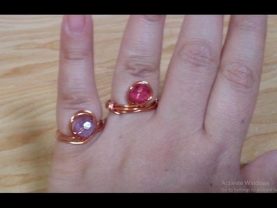 DIY Jewelry Making for Beginner - How to Make a Simple wire wrap Ring + Tutorial !