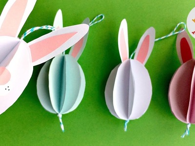 Easy Paper Bunny Ornament DIY - Easy Paper Baubles DIYs for Easter Decor