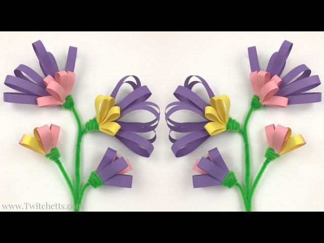 Fine Motor Flowers Construction Paper Crafts for Kids