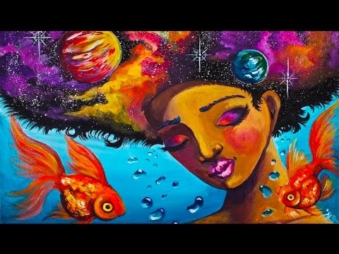 Galactic Soul Real time Acrylic painting tutorial how to paint faces #AboutFace #4