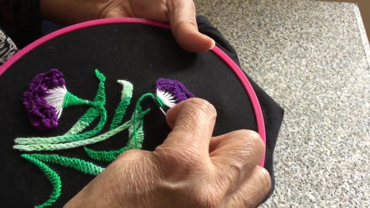 Hand Embroidery easy stitch how to make carnation flower