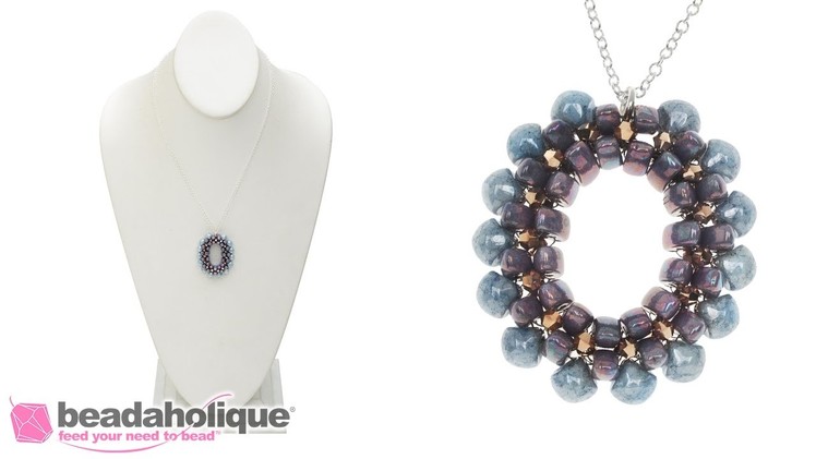 How to Bead Weave the Scarborough Necklace with 3-Hole Cali Beads and Swarovski Crystal Bicones