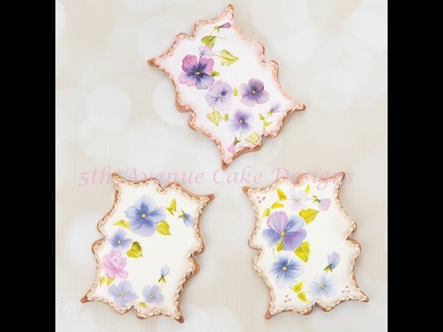 How to Decorate Hand Painted Pansy Cookies ????️????️????????