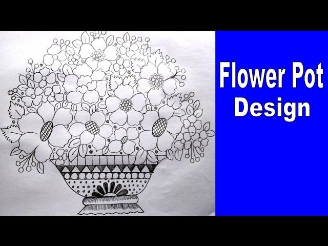 How to do flower design for Kids || flowerpot