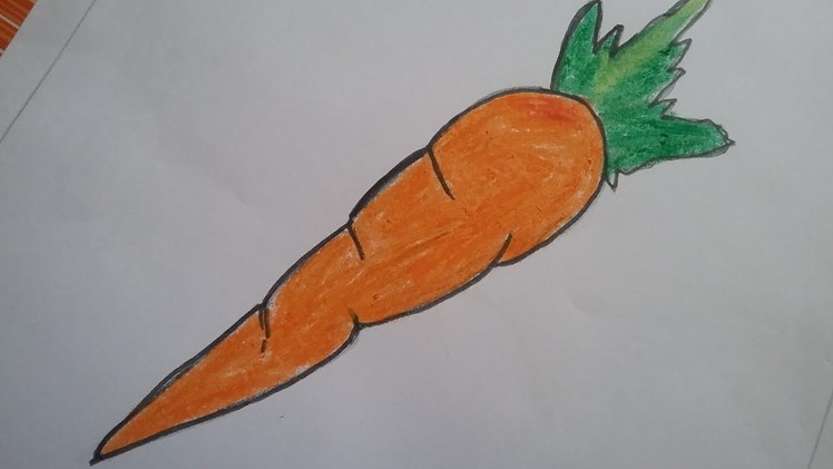 How to draw a carrot l  carrot easy drawing for kids  l
