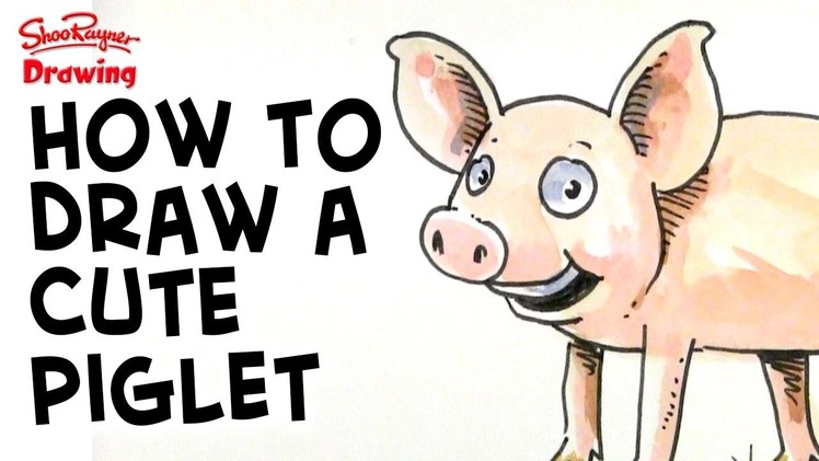 How to draw a cute little piglet - step by step