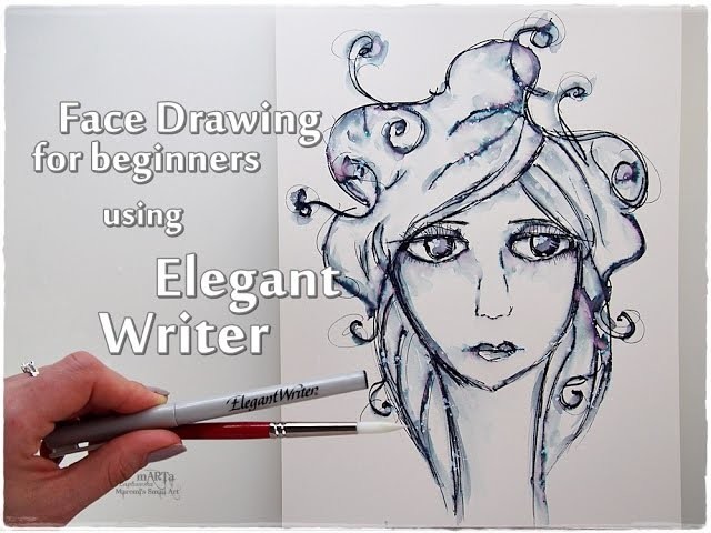 How to Draw a Face with Elegant Writer Technique for Beginners ♡ Maremi's Small Art ♡
