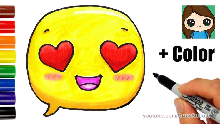 How to Draw a Love Emoji Easy with Coloring