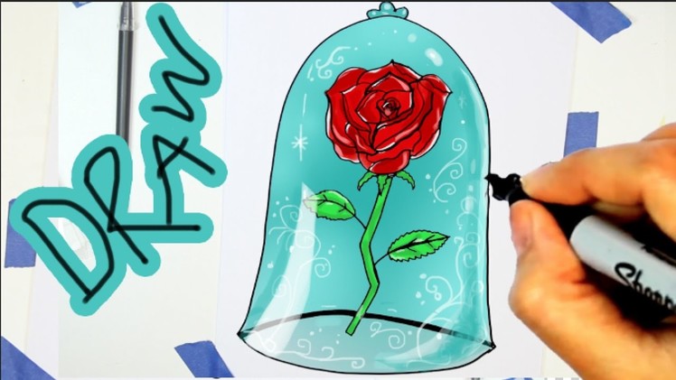 How to draw a rose from beauty and beast