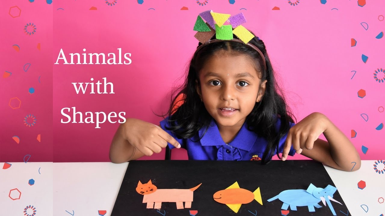 How To Draw Animals With Geometric Shapes Shape Designs Kindergarten Art Nandu Play Time