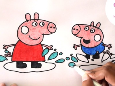 How to Draw PEPPA PIG! - Coloring Pages for Kids | Learning Videos for Children