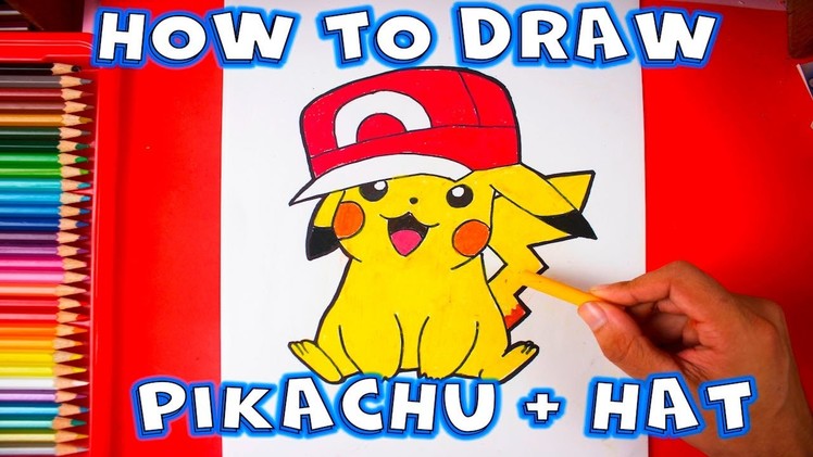 How to Draw Pikachu With Ash's Hat Step by Step