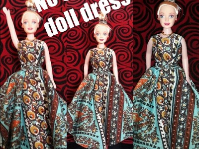 How To Make A Barbie doll dress.No Sew
