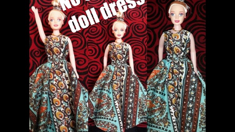 How To Make A Barbie doll dress.No Sew