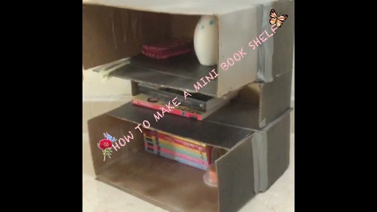 How to make a mini book shelf from a cardboard box