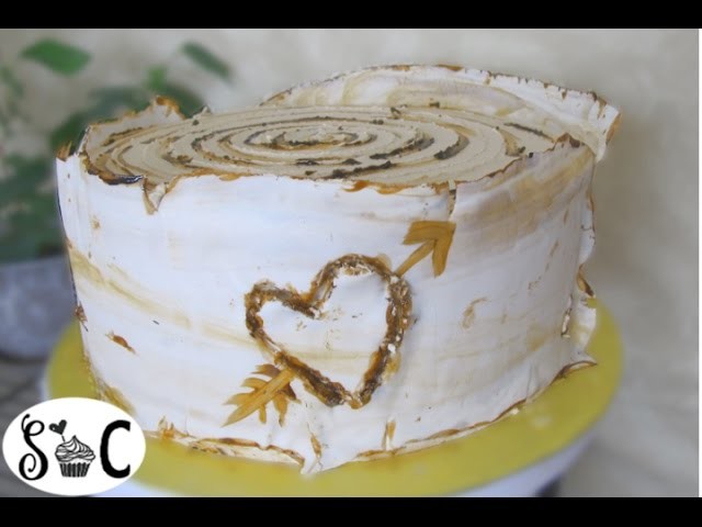 How to make an easy ASPEN or BIRCH BARK TREE CAKE | Sweetwater Cakes