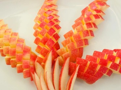 How To Make Apple Flower Design - Vegetable Carving Garnish - Sushi Garnish - Food Art Decoration