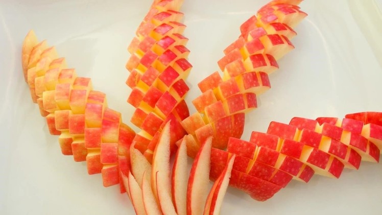How To Make Apple Flower Design - Vegetable Carving Garnish - Sushi Garnish - Food Art Decoration