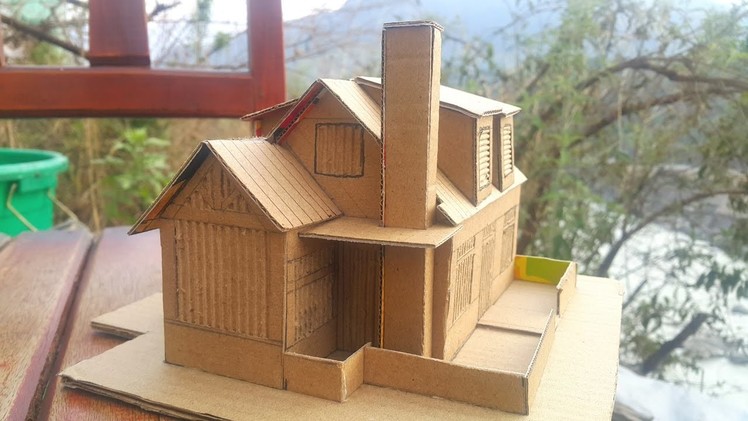 How to make beautiful house from cardboard at home. . You will be suprised from work