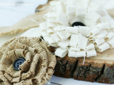 How to Make Burlap and Canvas Shabby Looped Flowers
