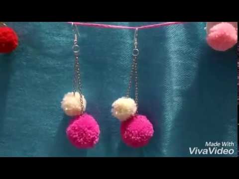 How to make easy diy pom pom earrings