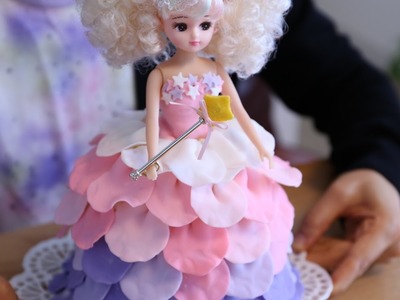 How to make Licca-chan Dress Doll Cake Little Twin Stars Unicorn Color