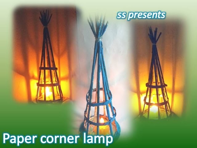 How to make news paper corner led hanging lamp.Best out of the waste news paper lamp
