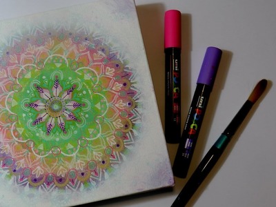 How to paint a MANDALA on canvas with markers * meditation on canvas #01