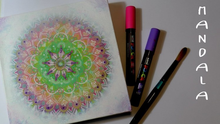 How to paint a MANDALA on canvas with markers * meditation on canvas #01