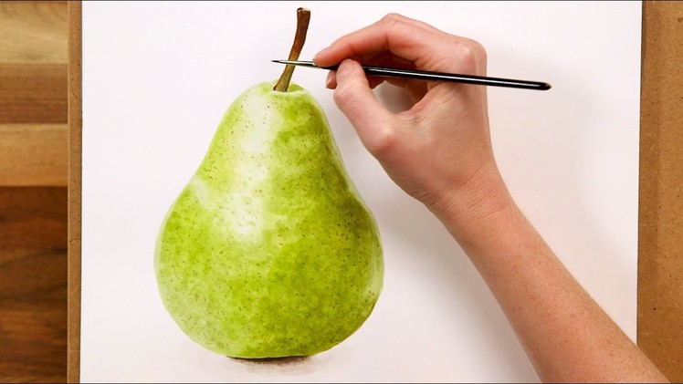 How to paint a realistic pear in watercolour (preview of a FREE class)