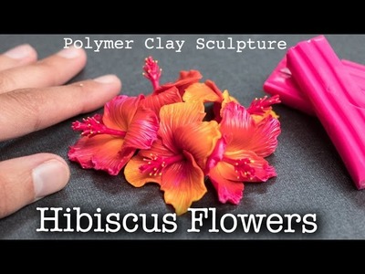 How to Sculpt Hibiscus Flowers. Polymer Clay Tutorial