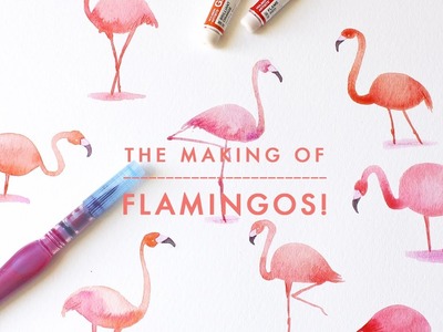 How to Watercolor x Pink Flamingos! | Pattern Design