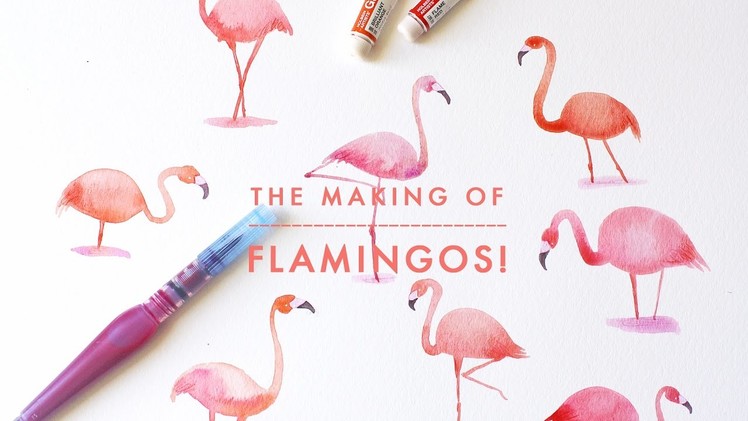 How to Watercolor x Pink Flamingos! | Pattern Design