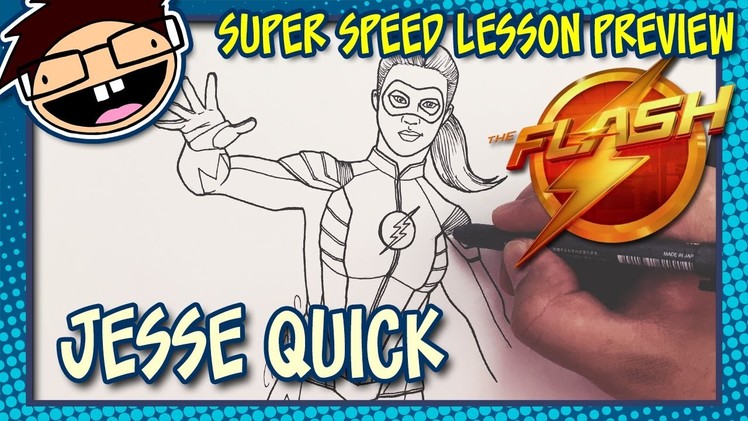 Lesson Preview: How to Draw JESSE QUICK (The Flash) | Super Speed Time Lapse Art