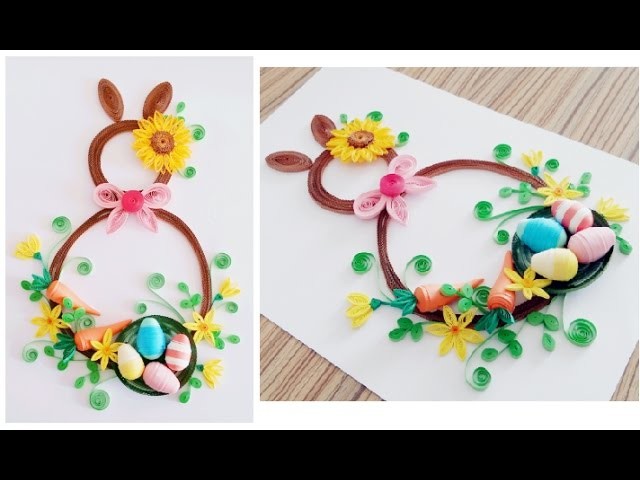 Paper Quilling Wreath for Easter 3. Paper Quilling Easter Home Decoration