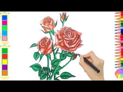 Vẽ Hoa Hồng 3D Tuyệt Đẹp - Cách Vẽ Hoa - Vẽ Tranh Thiếu Nhi - Lamdepchobe TV