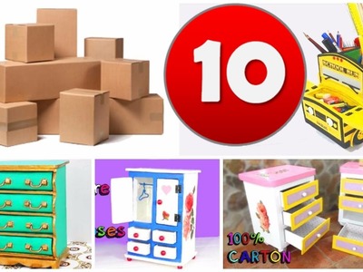 10 awesome crafts with carton boxes   simple compilation  DIY