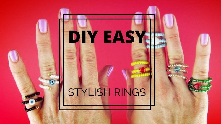 2 EASY DIY RINGS | Adjustable Wire and Beads Rings| Beginner's Crafts|Kids Crafts