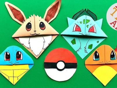 5  MUST TRY Pokemon Bookmark Corner DIY - Eevee & Friends - Cute & Easy Paper DIYs