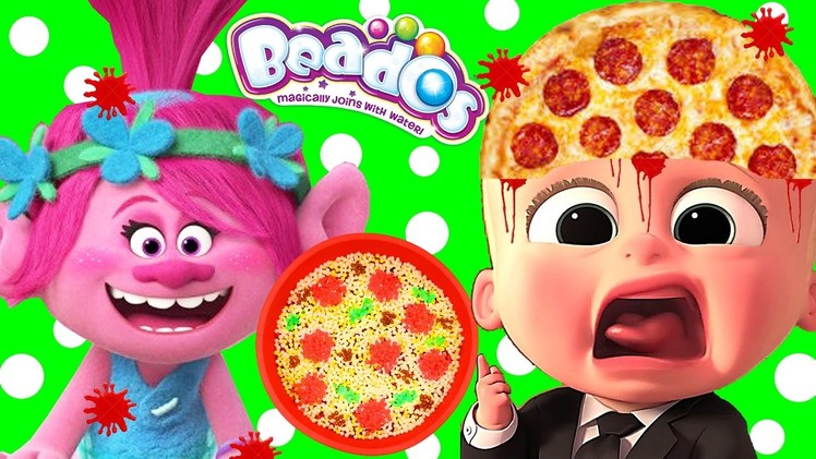 Boss Baby Movie Doll & Trolls Poppy DIY Beados PIZZA Pretend Play Kitchen Pizza Oven DisneyCarToys