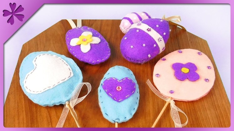 DIY 3 ideas for felt Easter eggs (ENG Subtitles) - Speed up #338