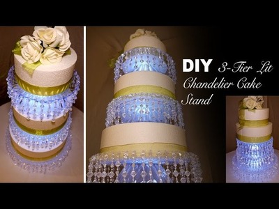 DIY | 3-Tier Lit Chandelier Wedding Cake Stand