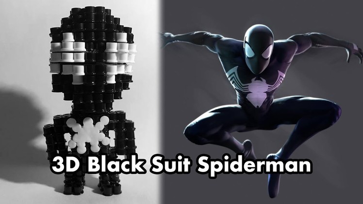 DIY: 3D Black Suit Spiderman | Bead Sprites (Perler.Hama Beads)